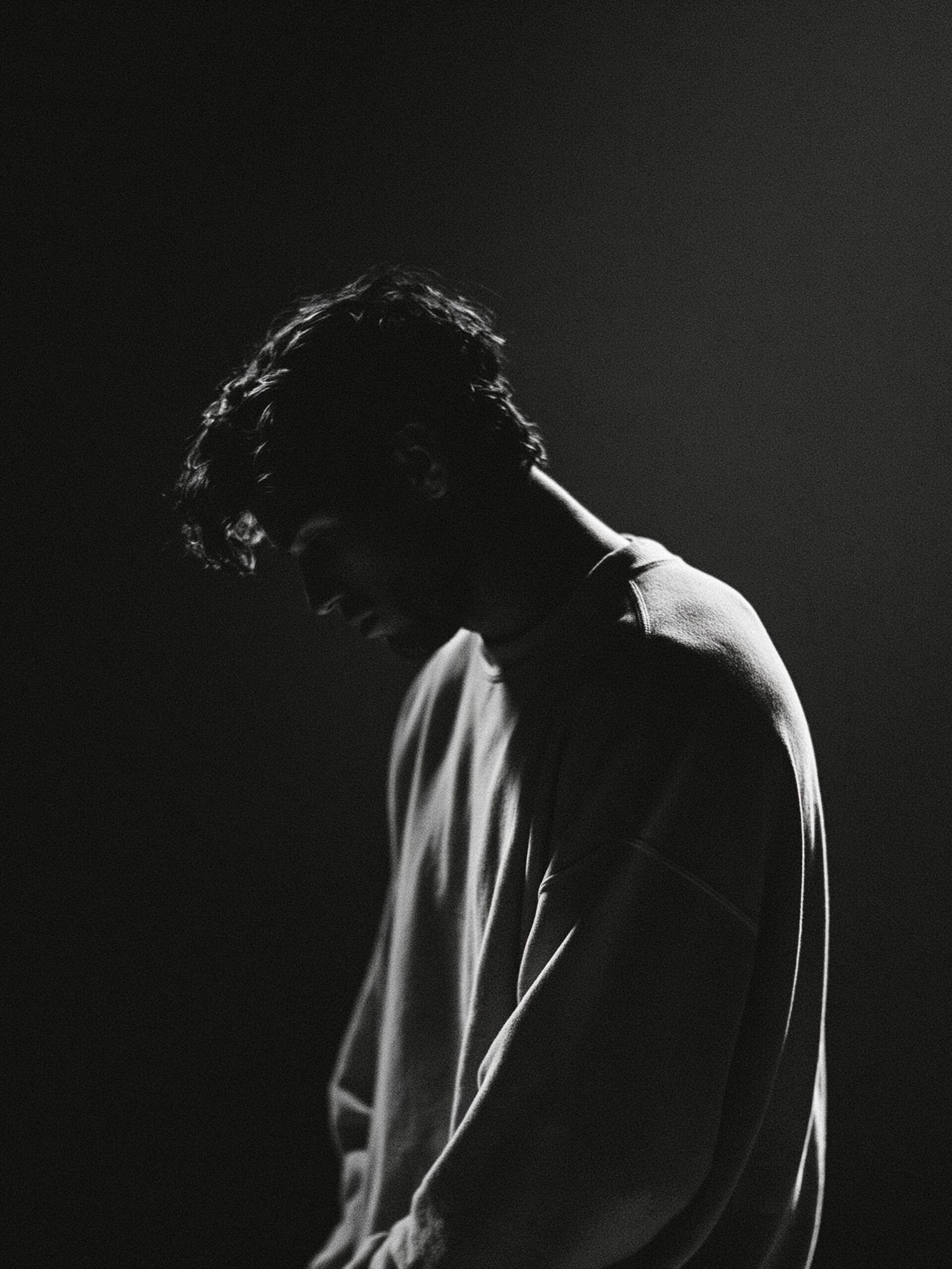 Moody Portrait Black-White Poster. poster — photography art