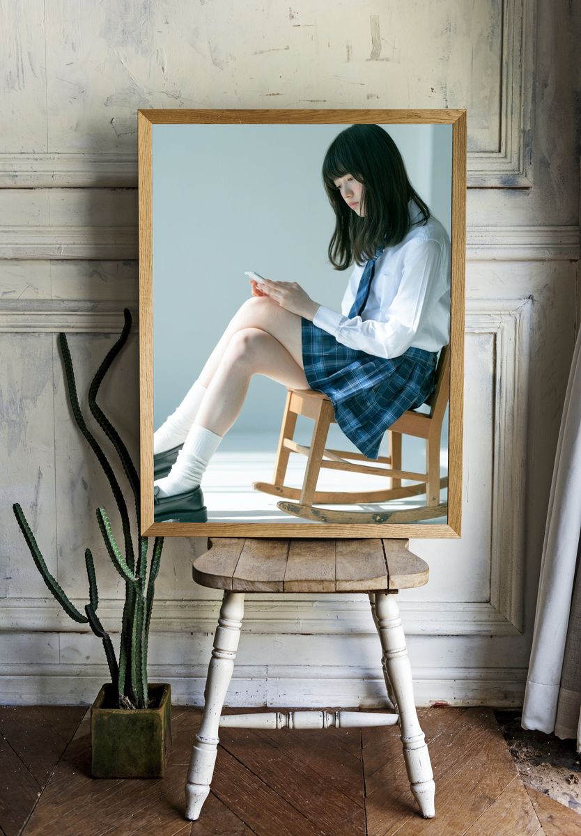 Quiet Schoolgirl Portrait Print. — room view 1