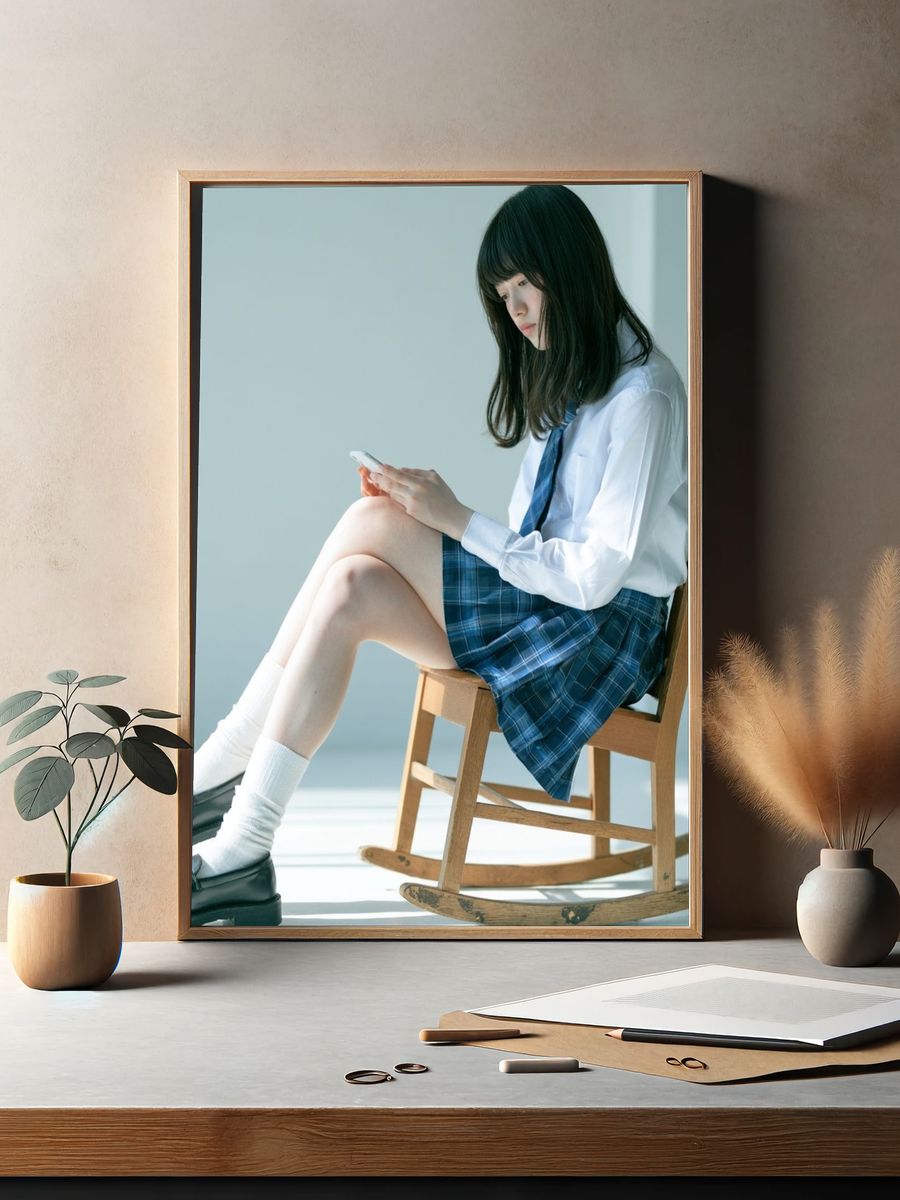 Quiet Schoolgirl Portrait Print. — room view 2