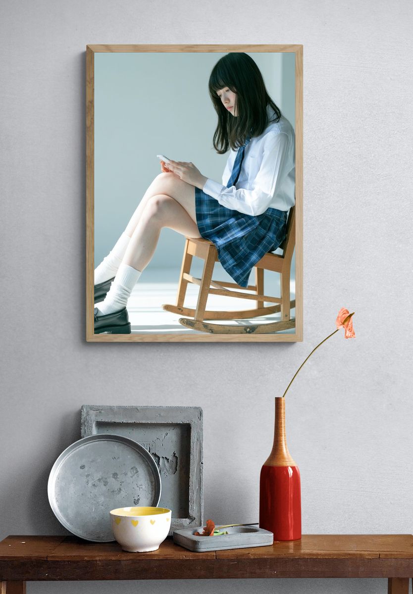Quiet Schoolgirl Portrait Print. — room view 3