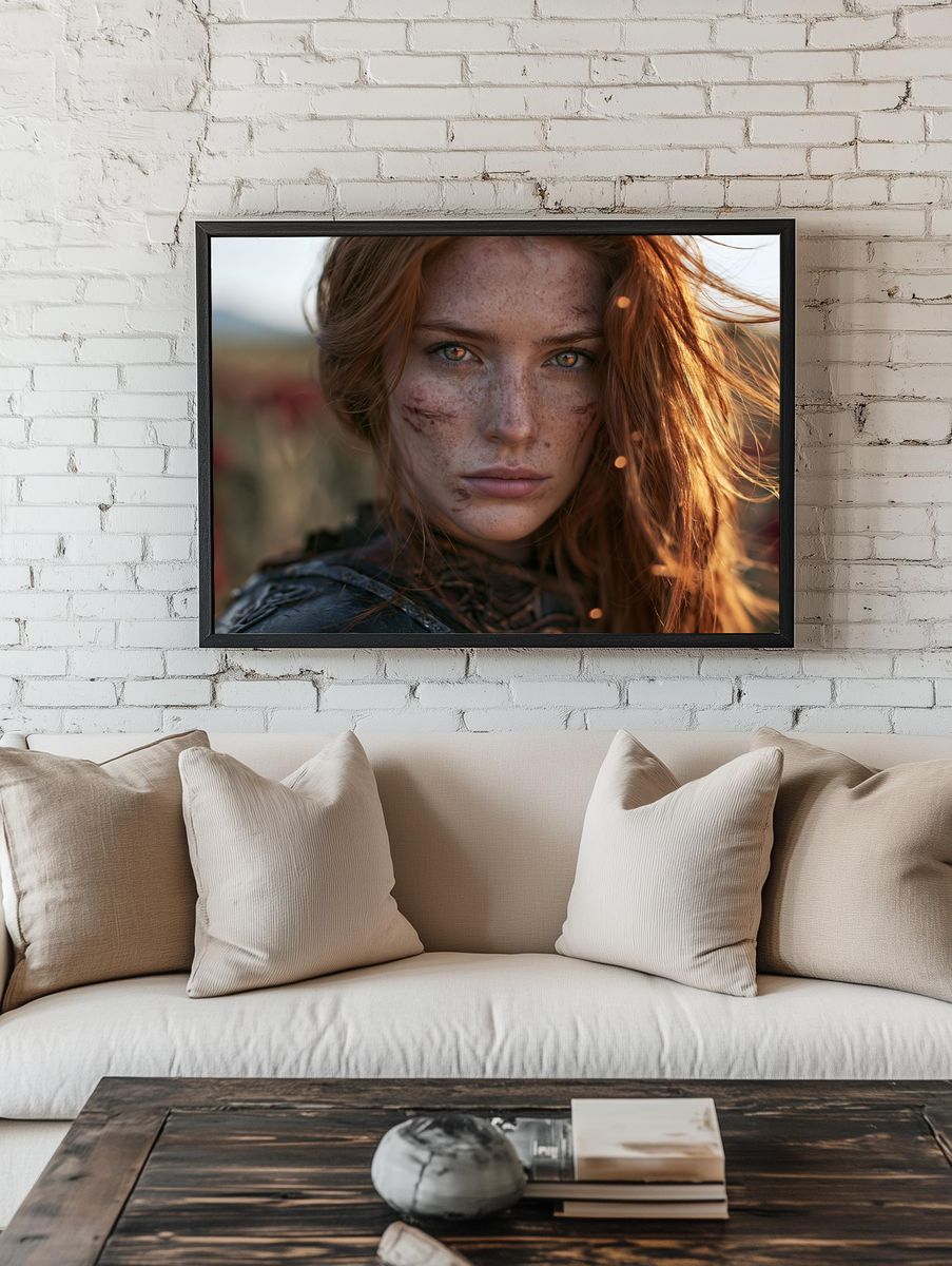 Freckled Red-Haired Portrait Print. — room view 1
