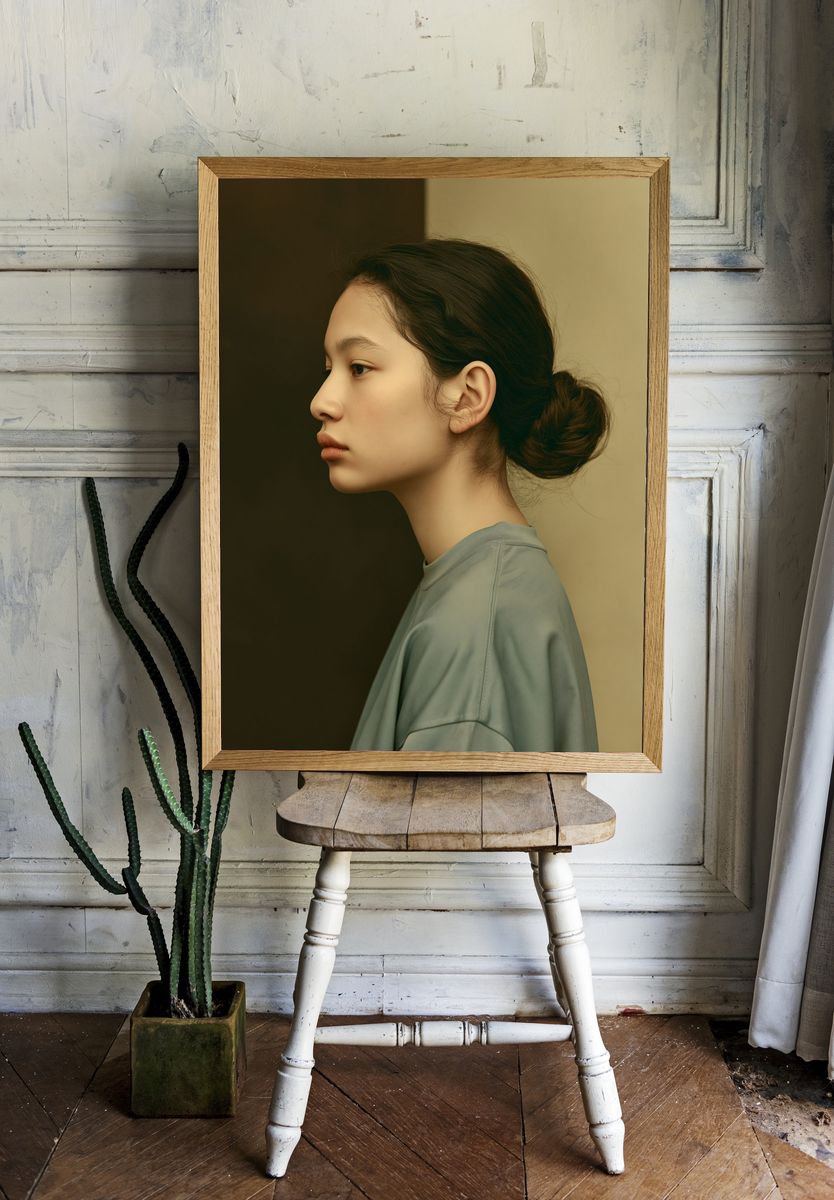 Serene Profile Portrait Print. room preview