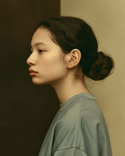 Serene Profile Portrait Print. poster