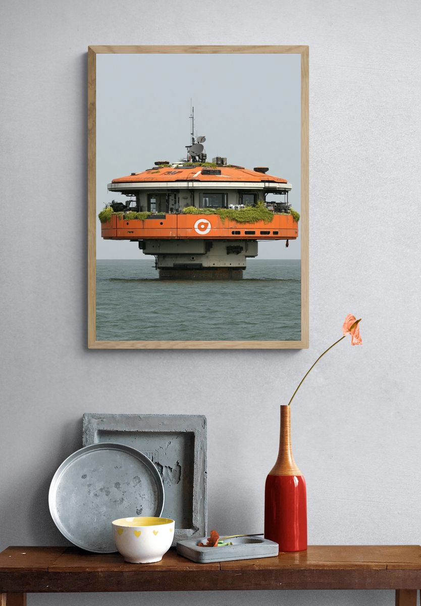 Sea Fort Platform Photography Poster. — room view 3