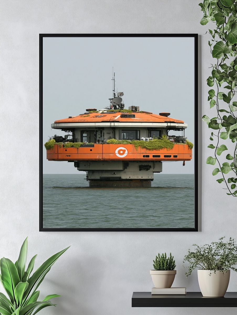 Sea Fort Platform Photography Poster. — room view 4
