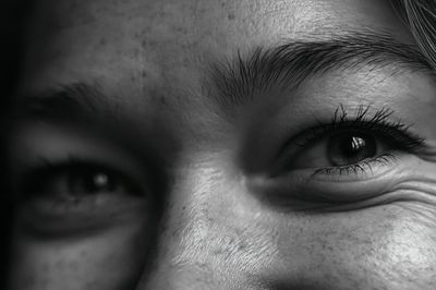 Child Eyes Black-White Portrait Poster.