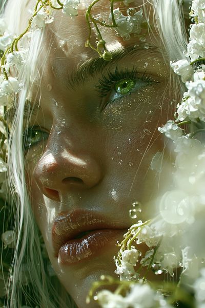 Lily Veil Portrait Print. poster print
