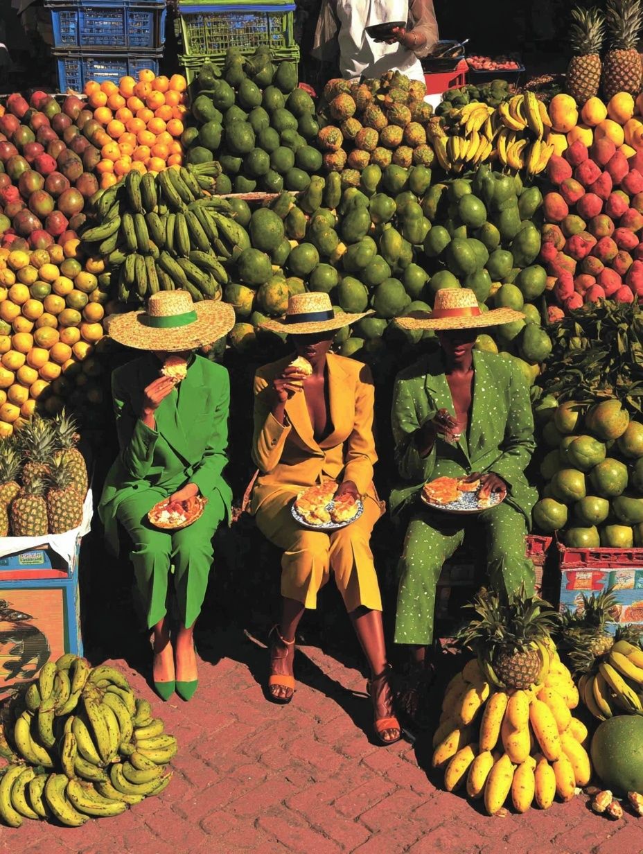 Tropical Fruit Market Photography Poster. poster detail
