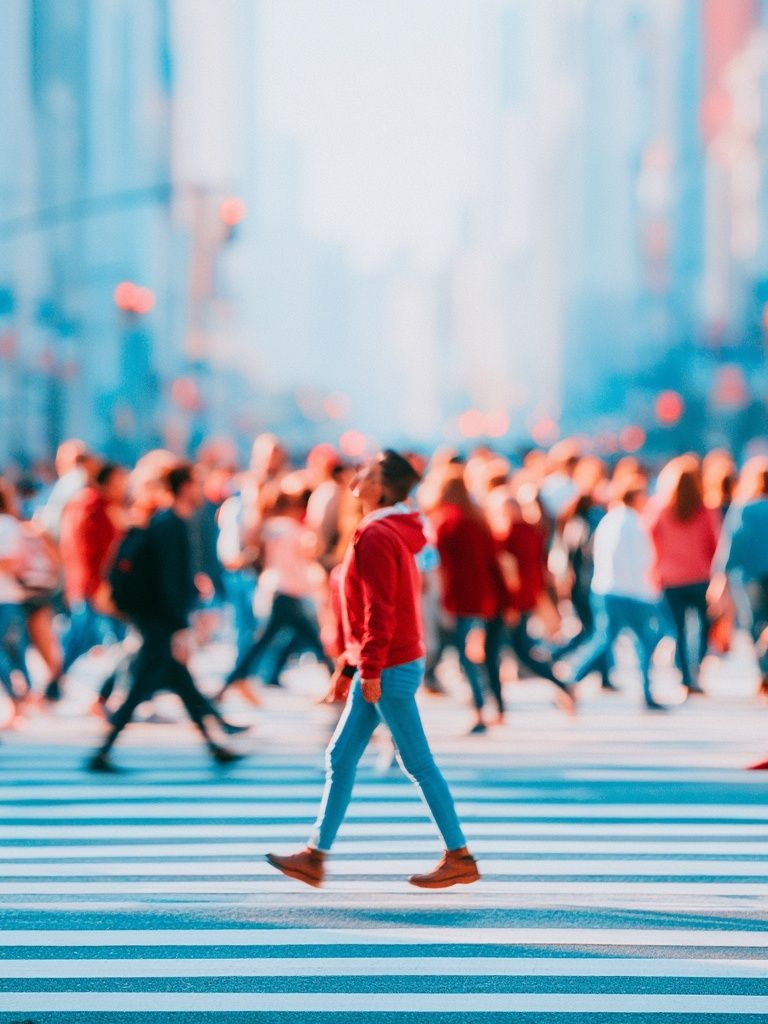 City Crosswalk Crowd Photography Poster. poster — photography art