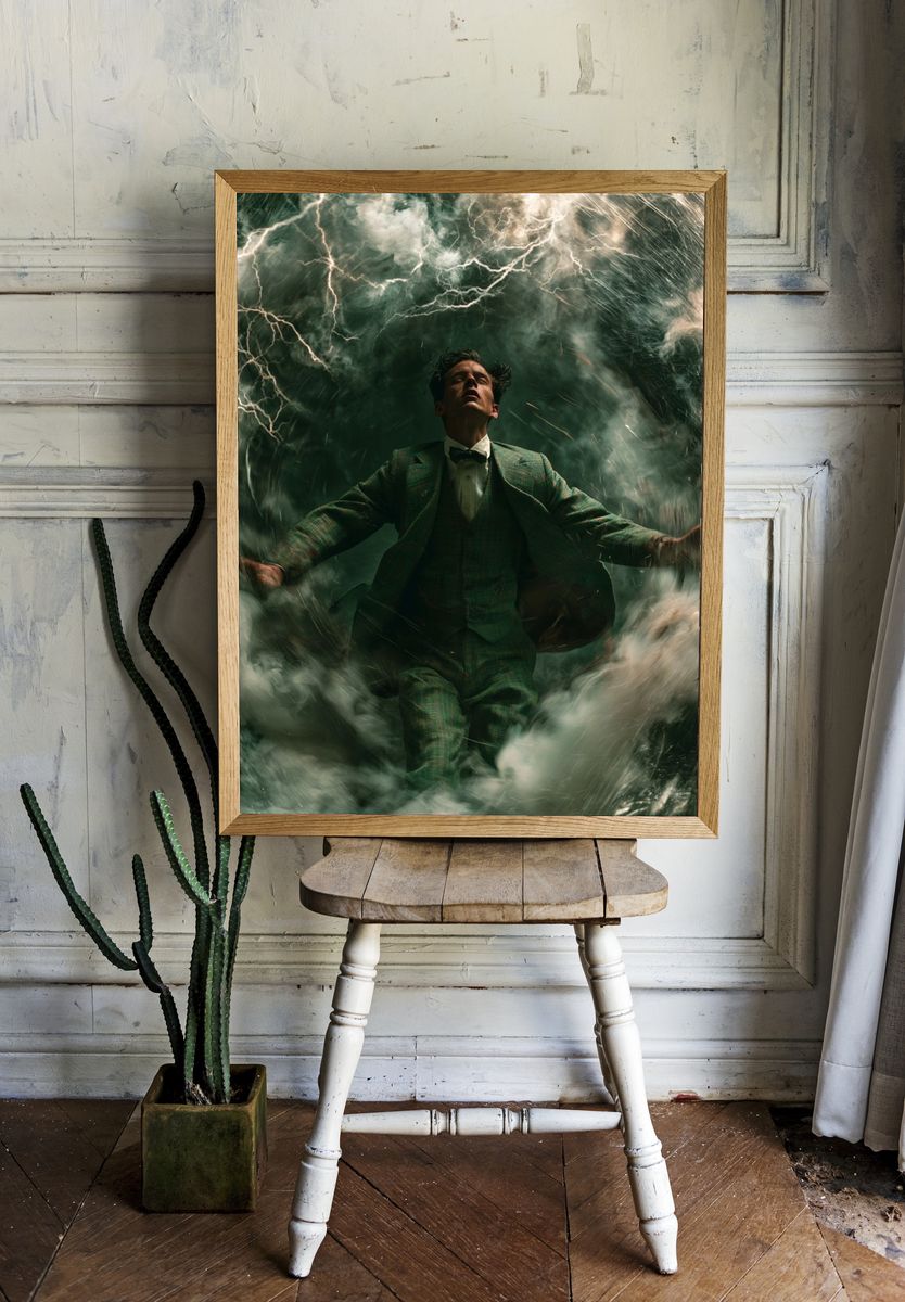 Stormbound Man Portrait Print. room preview