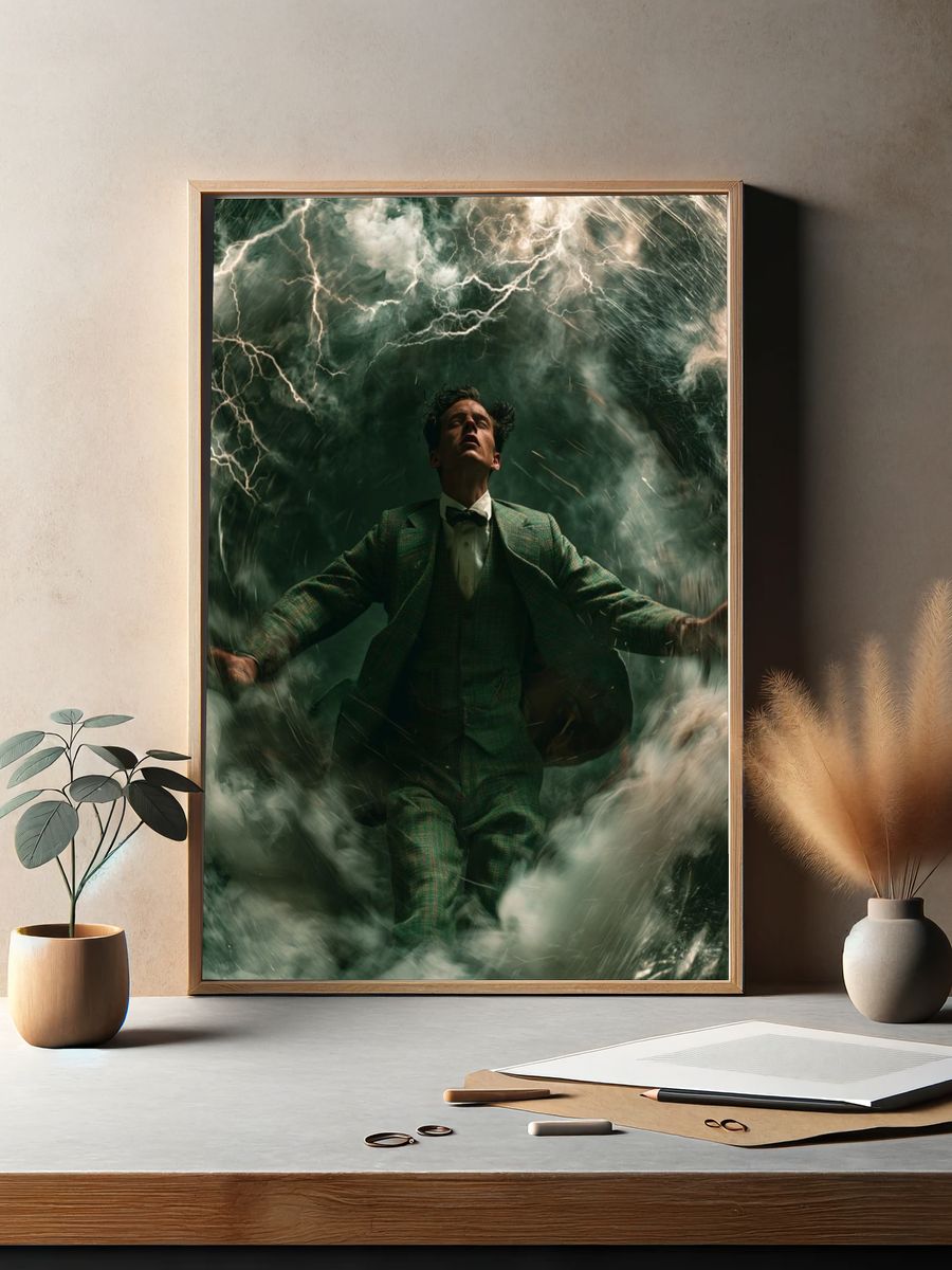 Stormbound Man Portrait Print. — room view 2