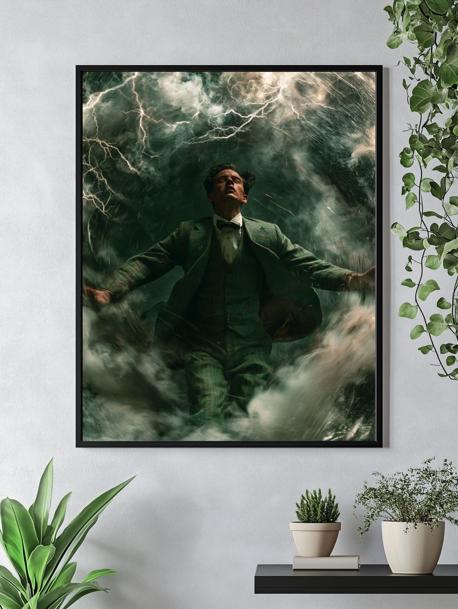 Stormbound Man Portrait Print. — room view 4