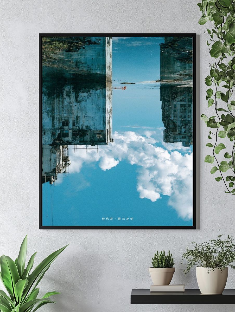 Surreal City Reflection Poster. — room view 4