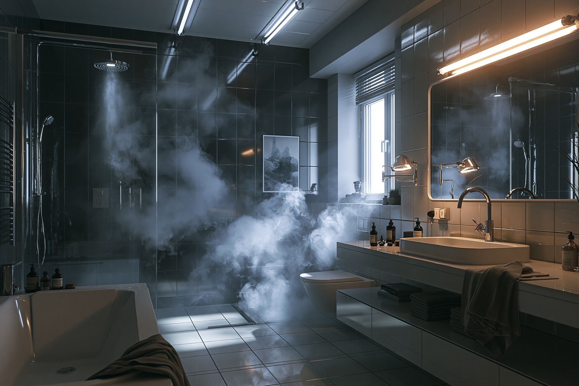 Moody Spa Bathroom Photography Poster. poster — photography art