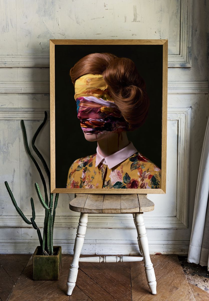 Abstract Fashion Portrait Poster. — room view 1