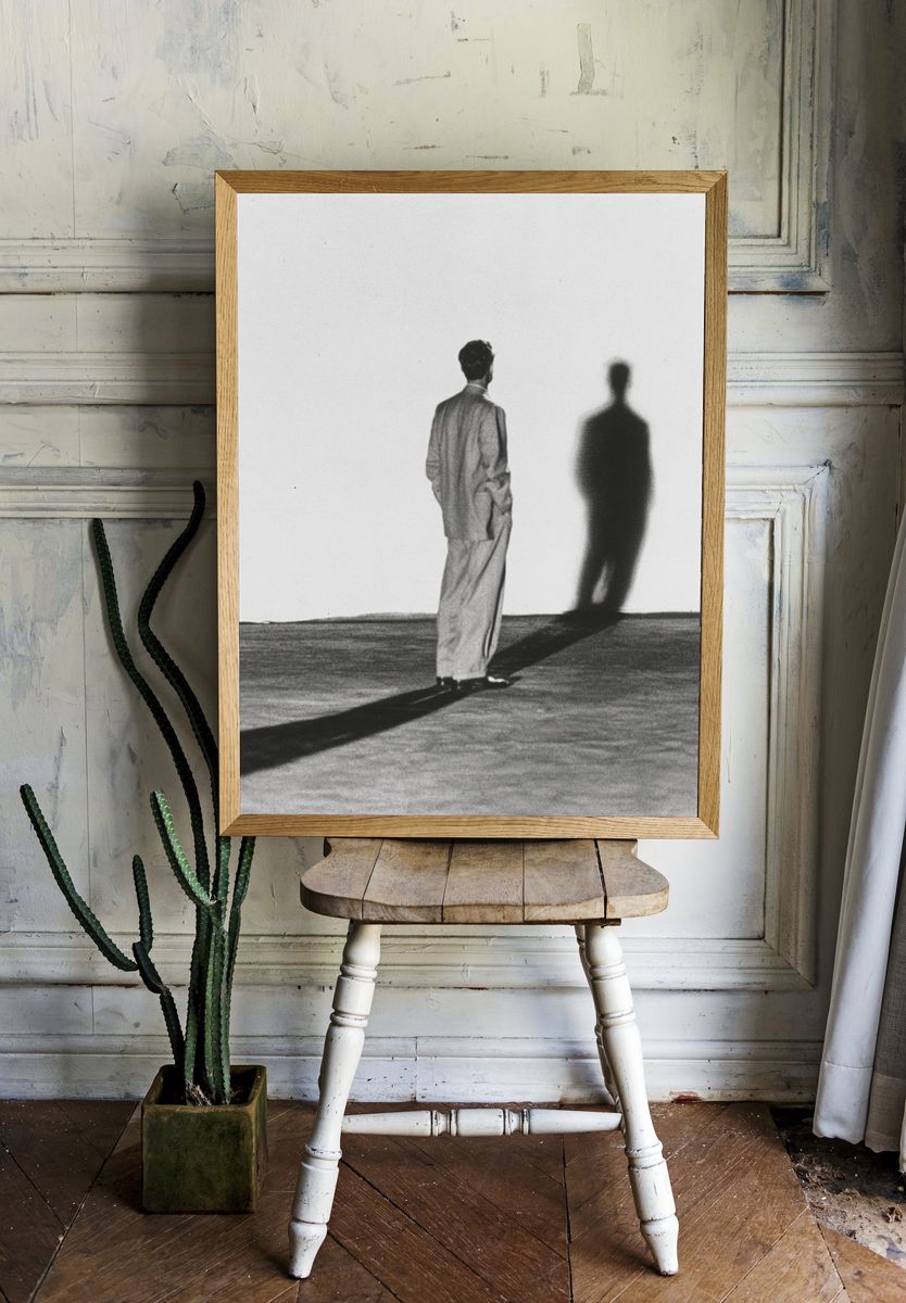 Shadow Figure Black-White Poster. — room view 1
