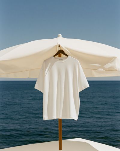 Seaside Umbrella Shirt Photography Poster.