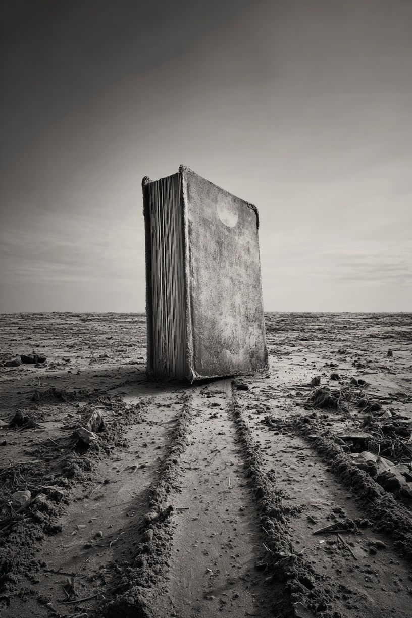 Deserted Book Monolith Photography Poster. poster detail