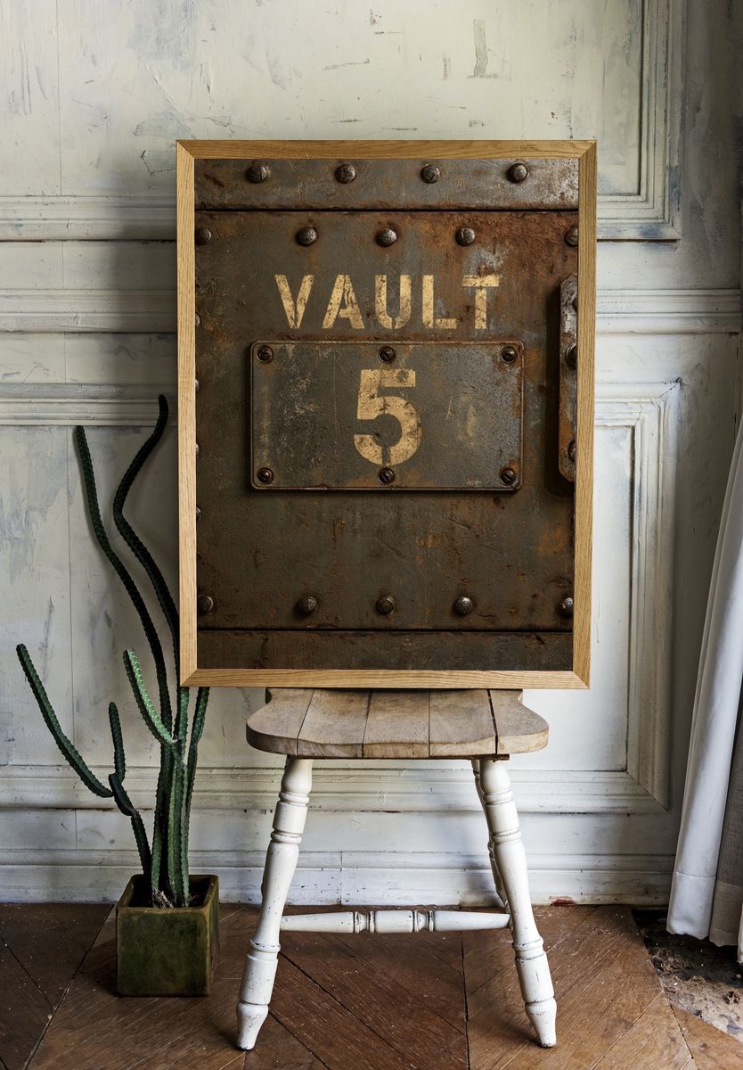 Vault 5 Industrial Print. room preview