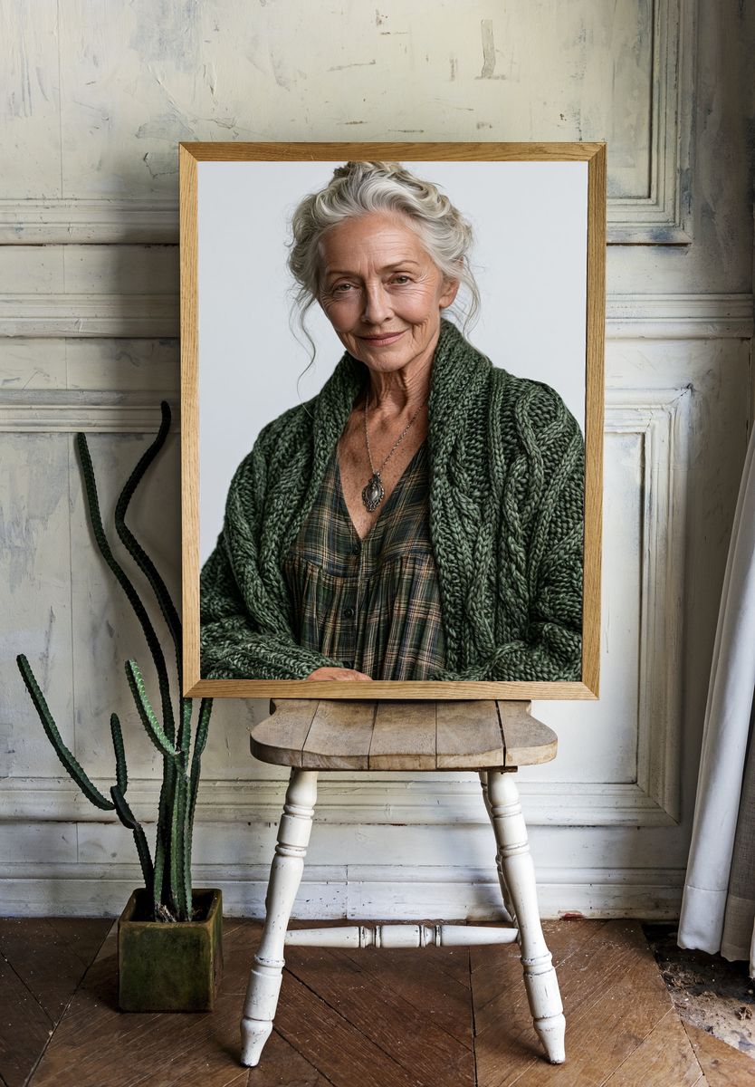 Elegant Elder Portrait Photography Poster. room preview