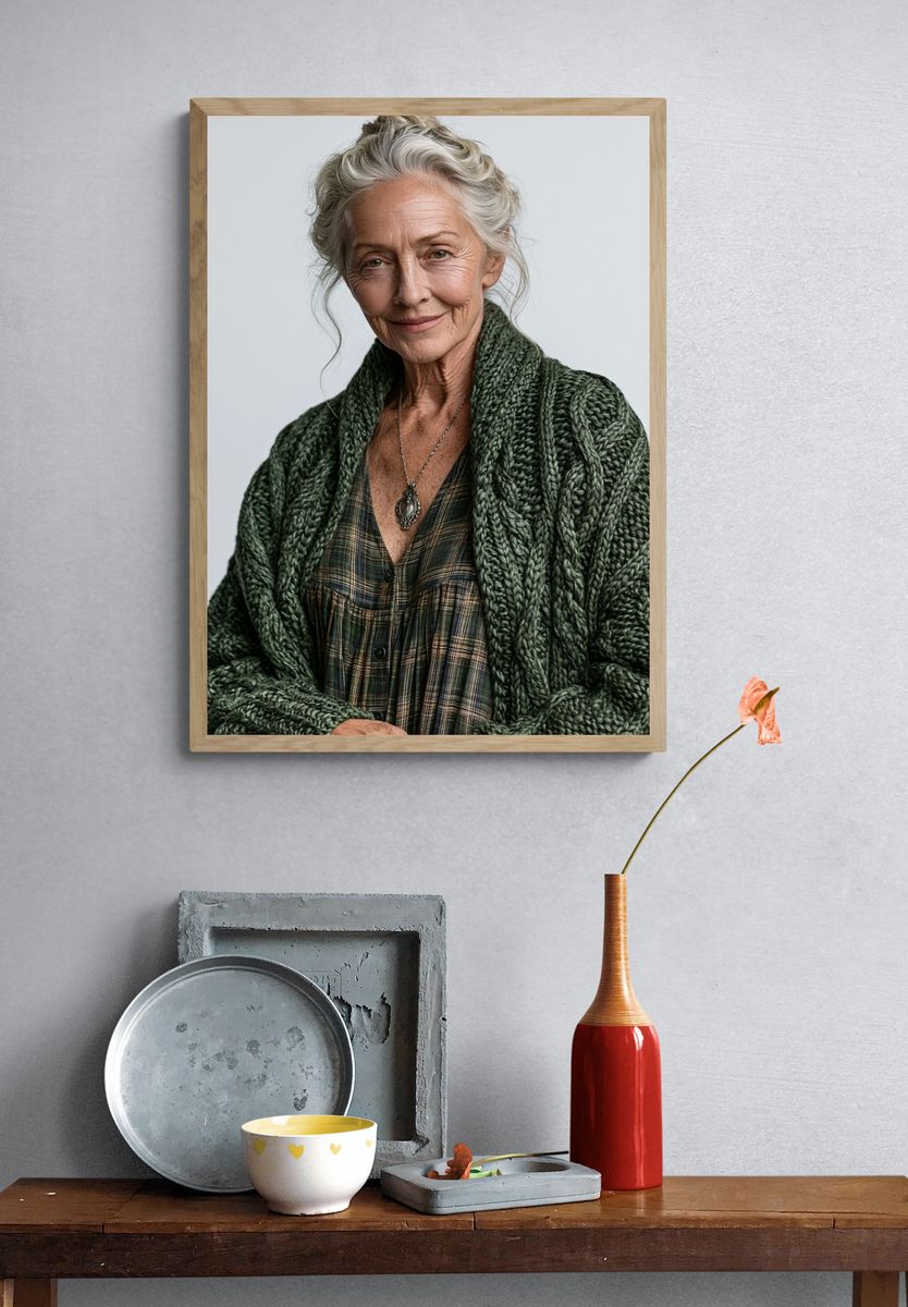 Elegant Elder Portrait Photography Poster. — room view 3
