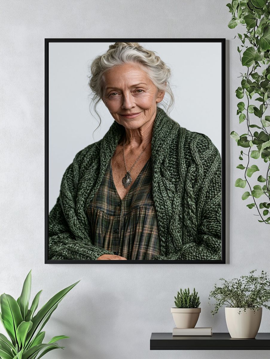 Elegant Elder Portrait Photography Poster. — room view 4