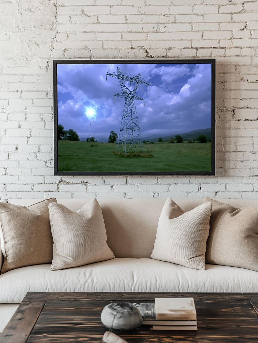 Electric Transmission Tower Photography Poster. room preview