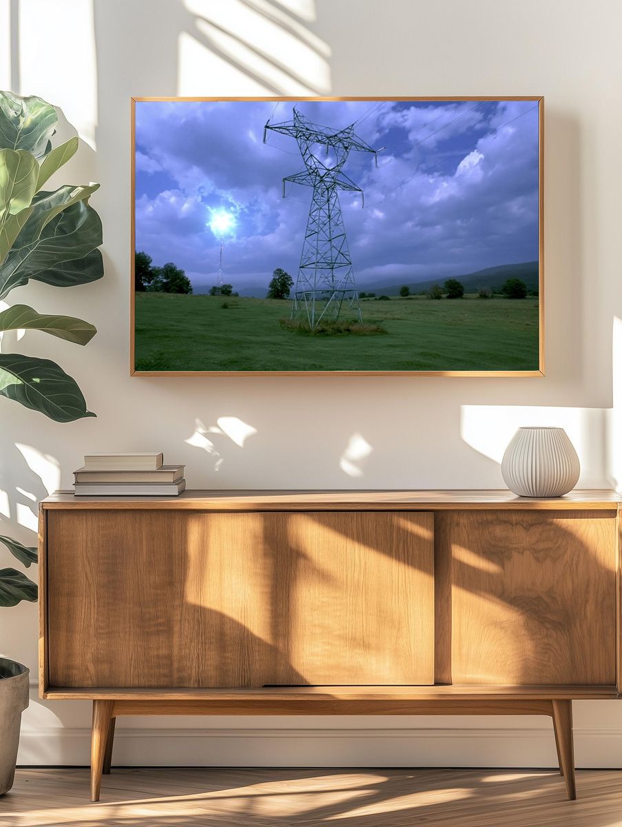 Electric Transmission Tower Photography Poster. — room view 3