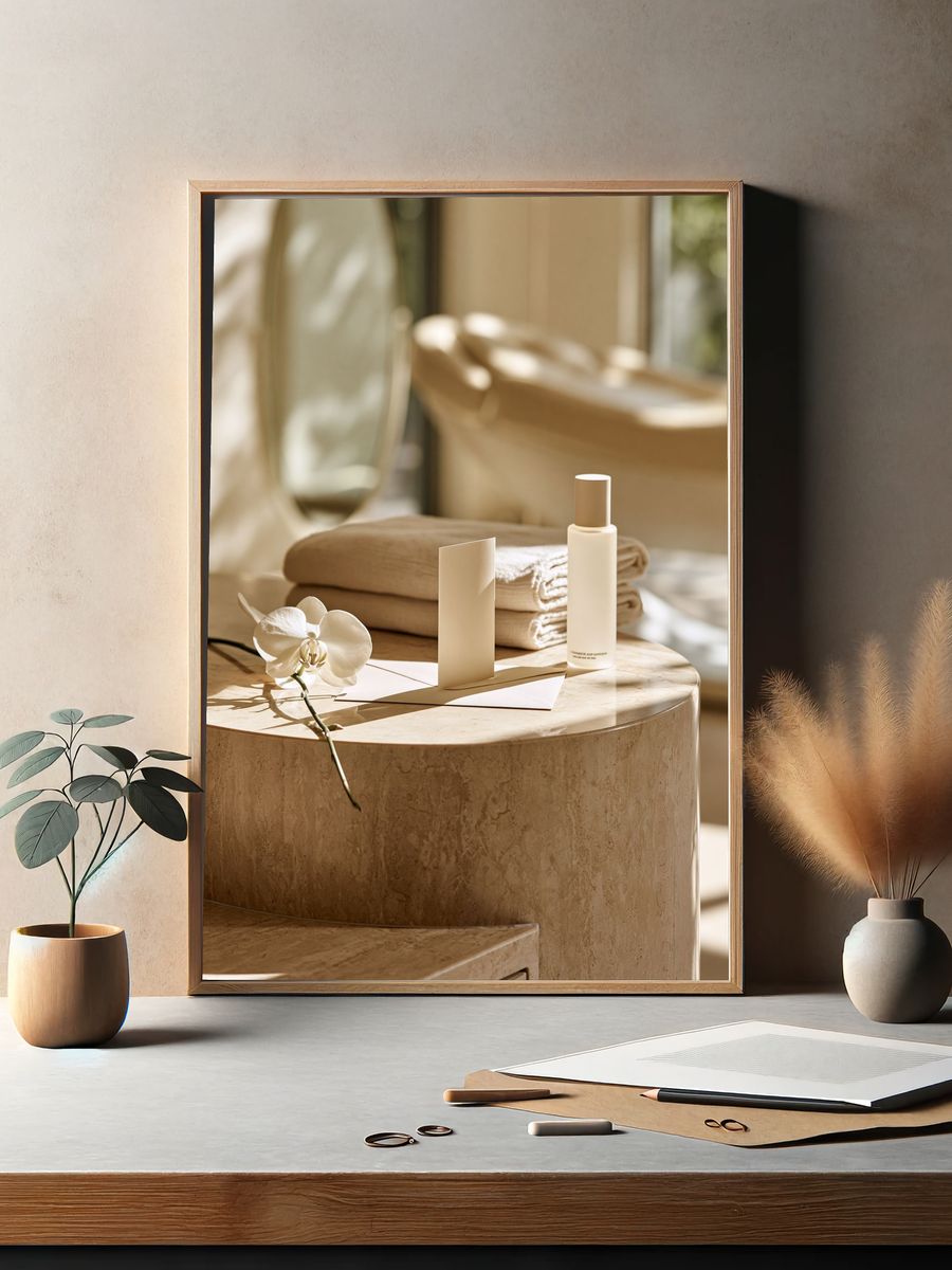 Neutral Spa Still Life Photography Poster. — room view 2