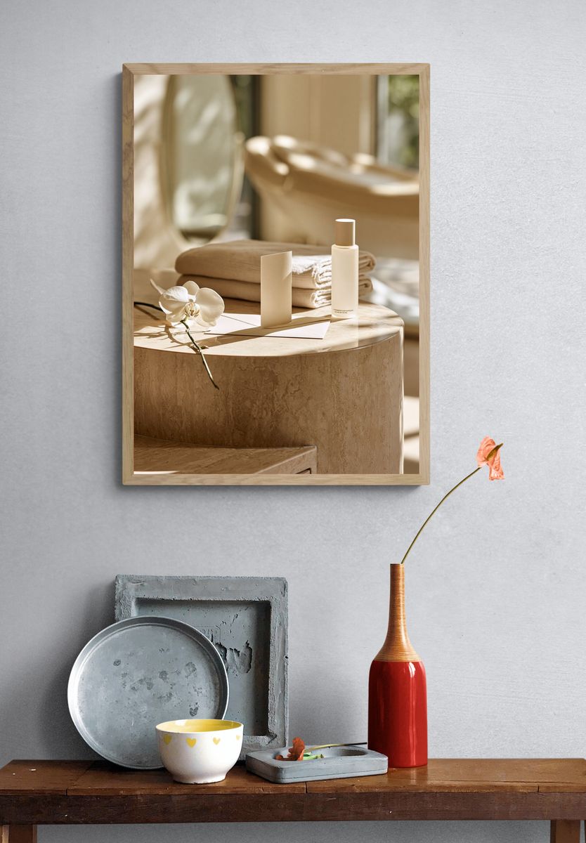 Neutral Spa Still Life Photography Poster. — room view 3