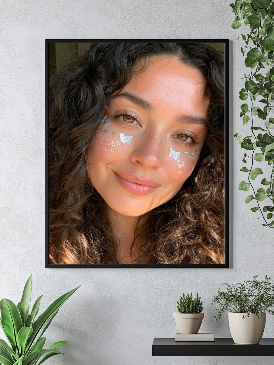 Butterfly Face Portrait Photography Poster. — room view 4