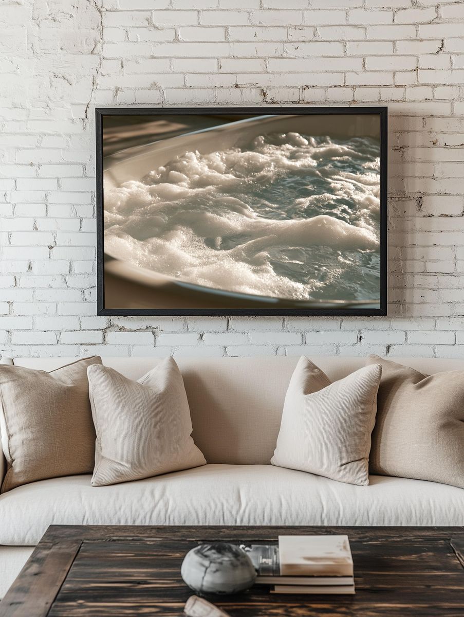 Spa Bath Bubbles Photography Poster. — room view 1