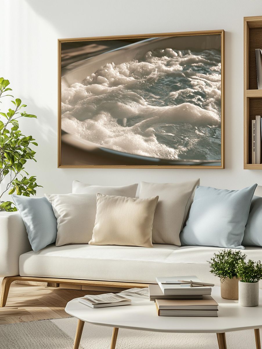 Spa Bath Bubbles Photography Poster. — room view 2