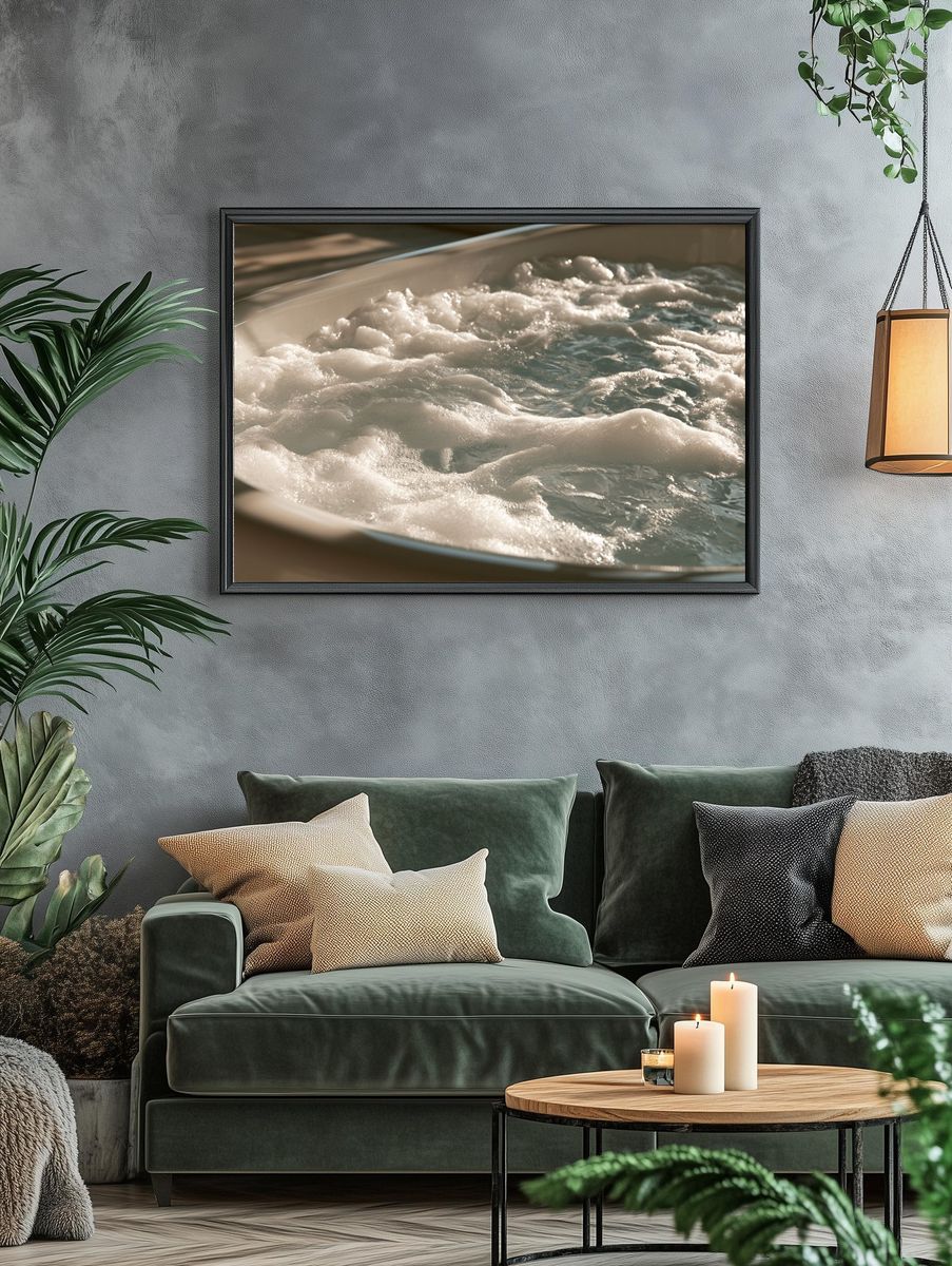 Spa Bath Bubbles Photography Poster. — room view 4