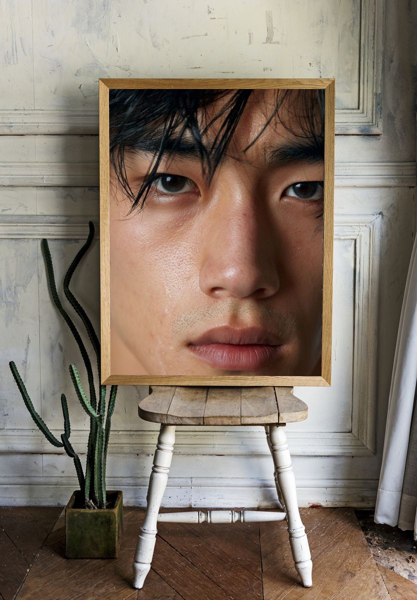 Intense Male Portrait Photography Poster. — room view 1