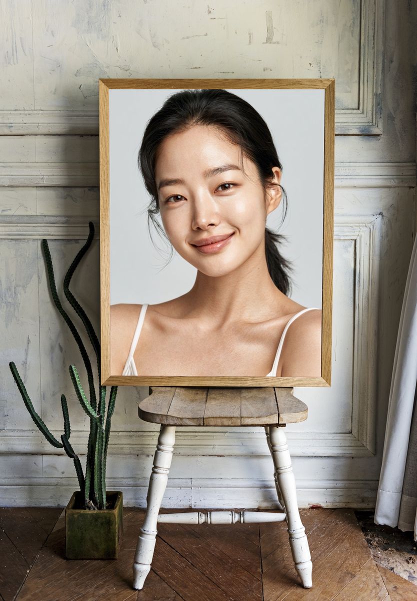 Serene Woman Portrait Print. — room view 1