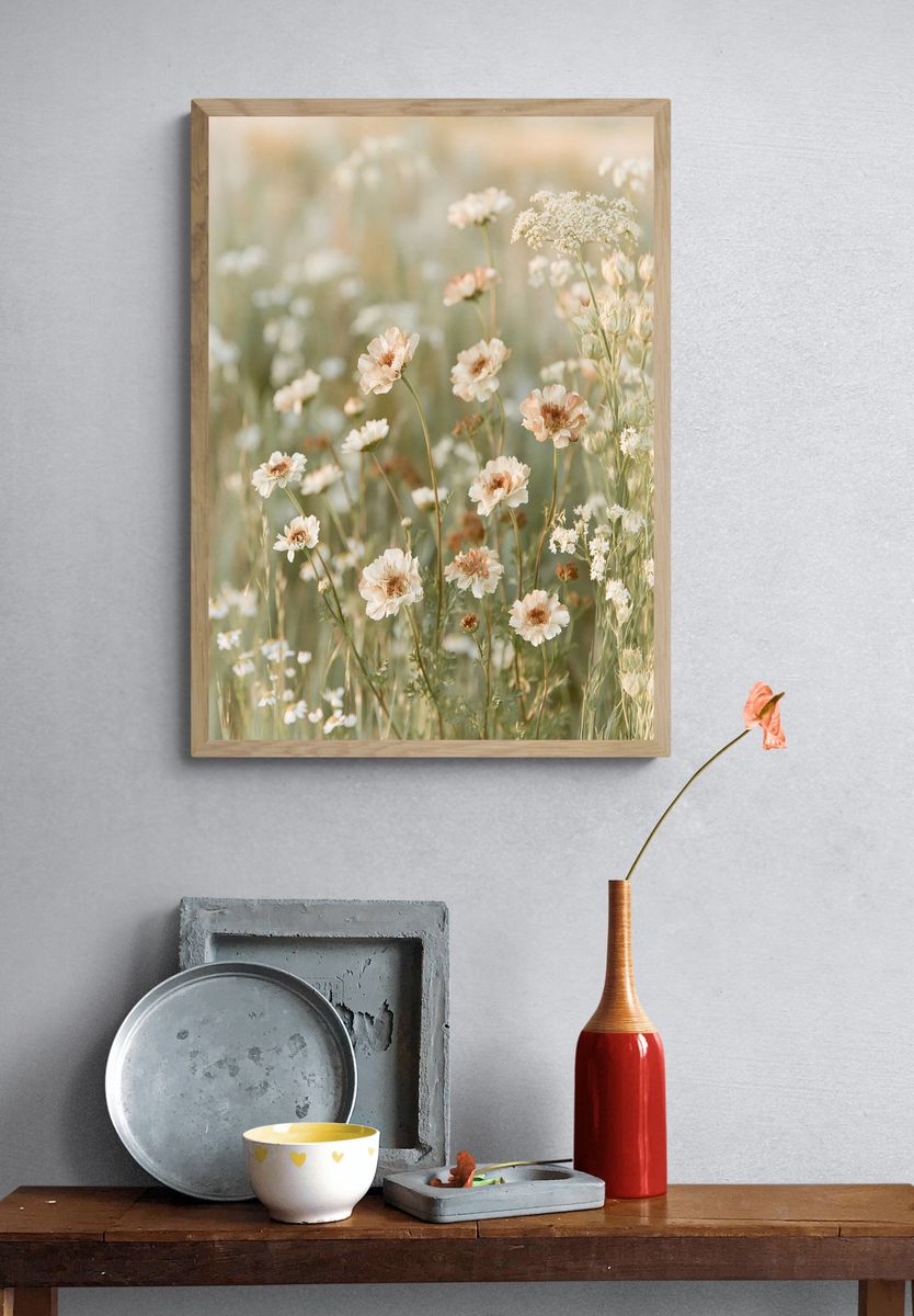 Soft Wildflower Meadow Photography Poster. — room view 3
