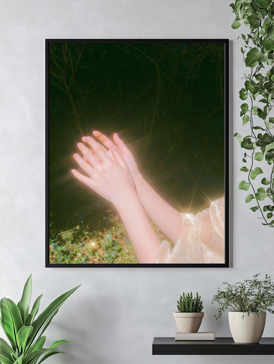 Dreamy Hands in Light Photography Poster. — room view 4