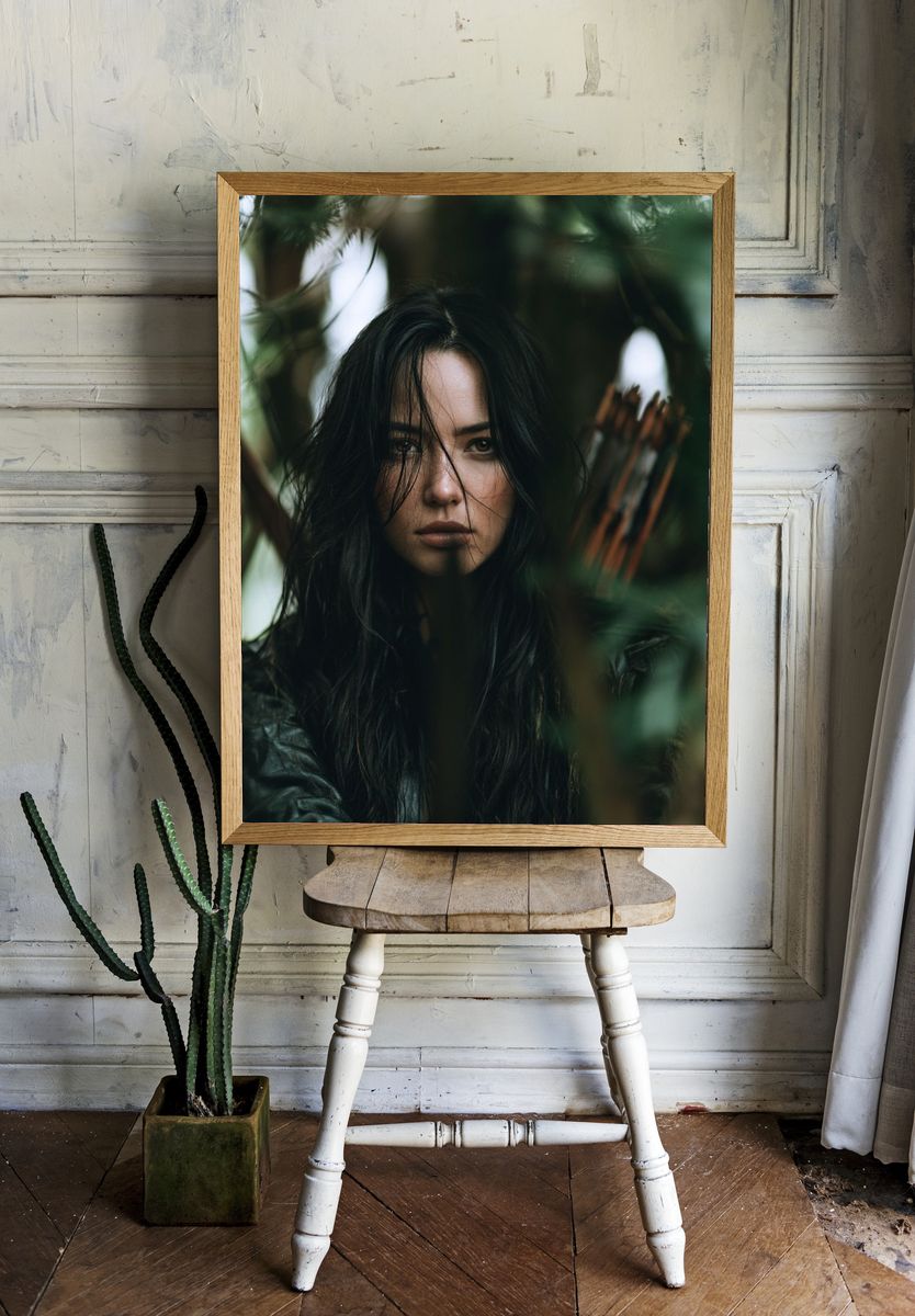 Forest Archer Portrait Print. — room view 1