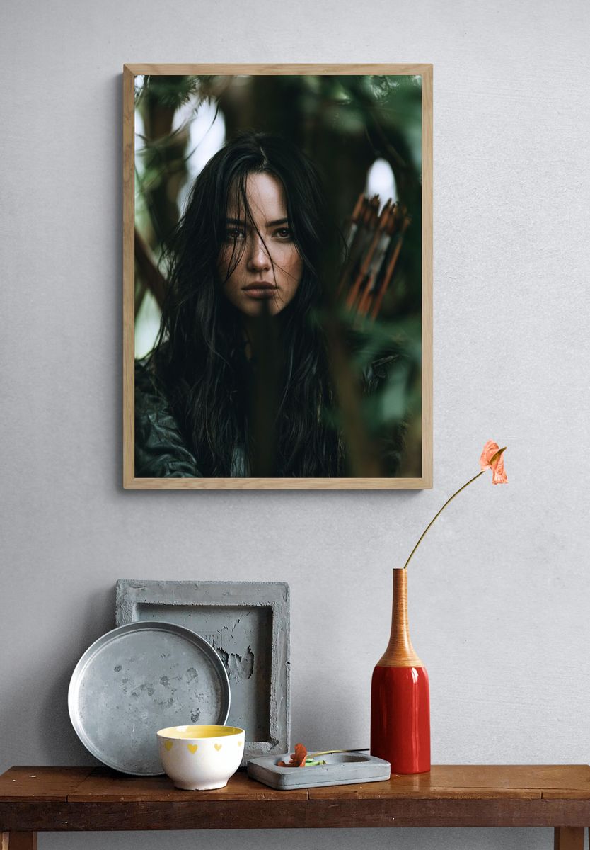 Forest Archer Portrait Print. — room view 3