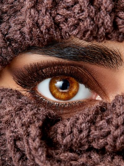 Brown Eye Textile Portrait Poster.