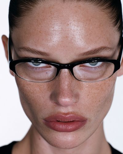 Intense Glasses Portrait Print. poster print