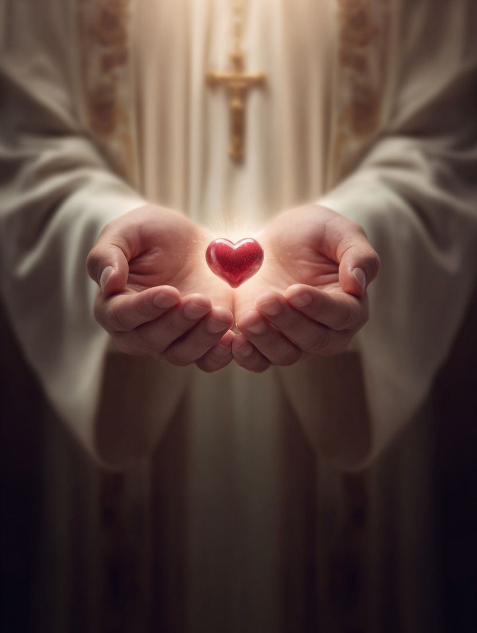 Sacred Heart Hands Photography Poster. poster detail