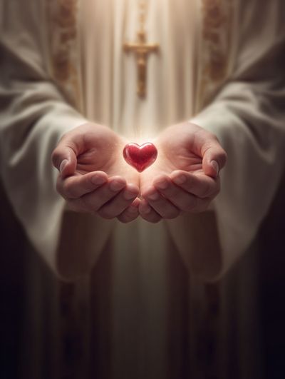Sacred Heart Hands Photography Poster.