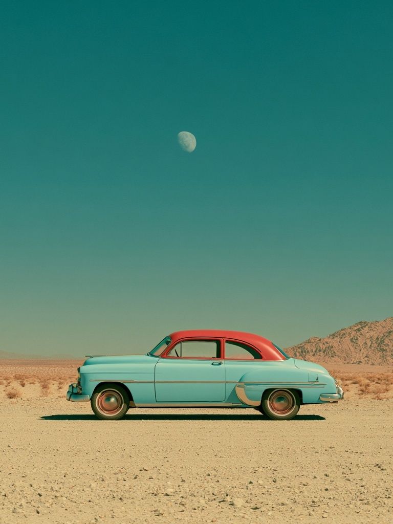 Desert Classic Car Photography Poster. poster detail