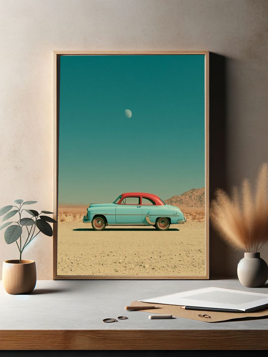 Desert Classic Car Photography Poster. — room view 2