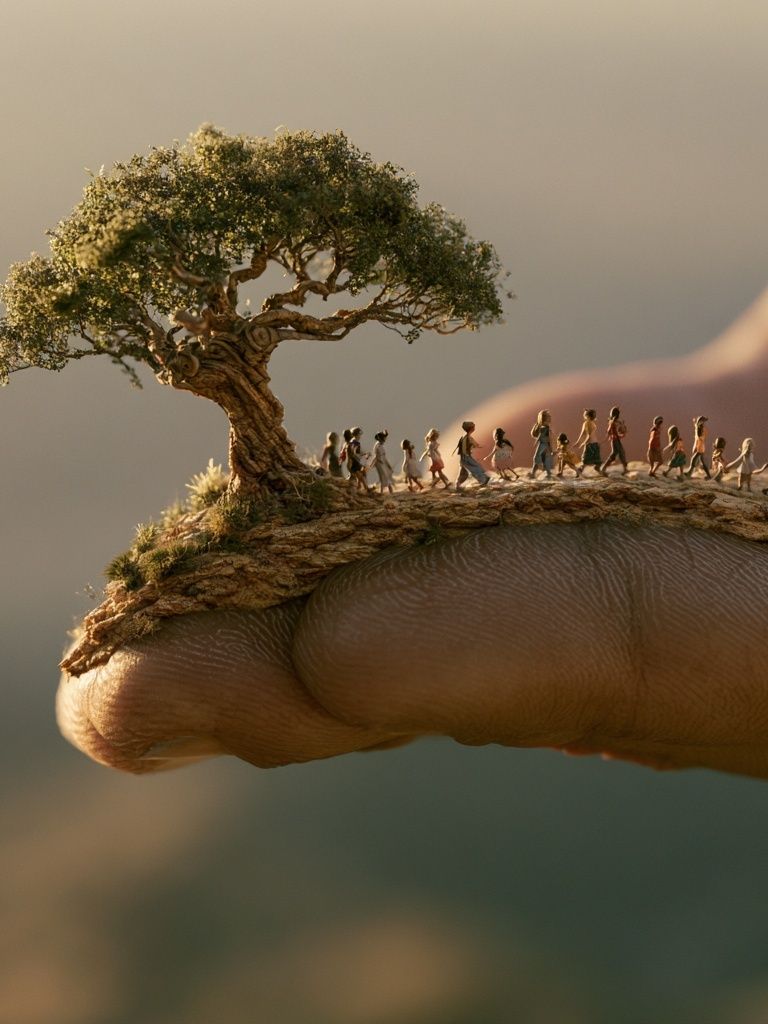 Tiny Tree on Finger Photography Print. poster — photography art