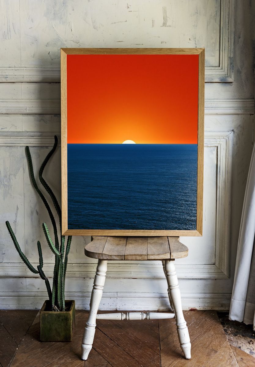 Ocean Sunset Photography Poster. — room view 1