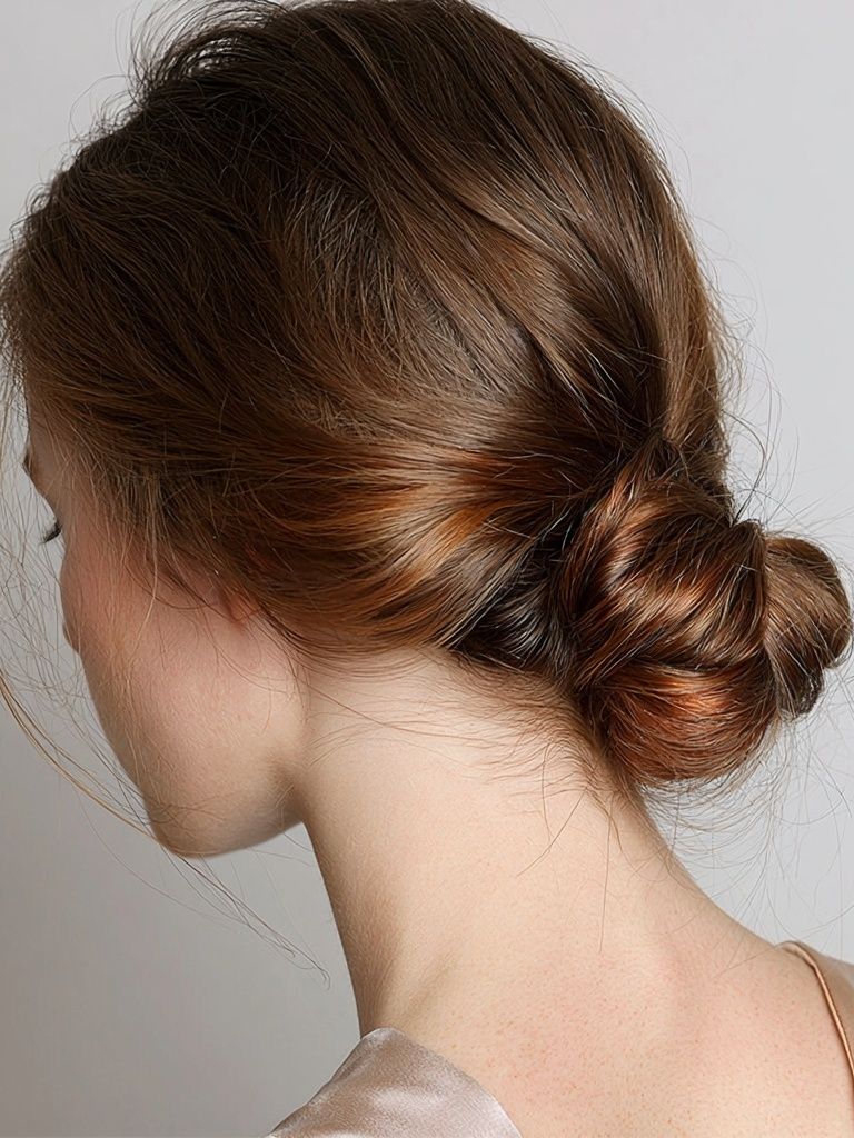 Elegant Bun Portrait Print. poster — photography art