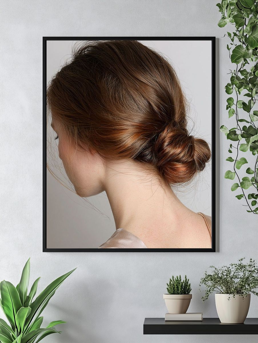 Elegant Bun Portrait Print. — room view 4